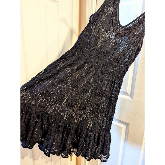 EUC Free People Black Lace Dress - Picture 3 of 12